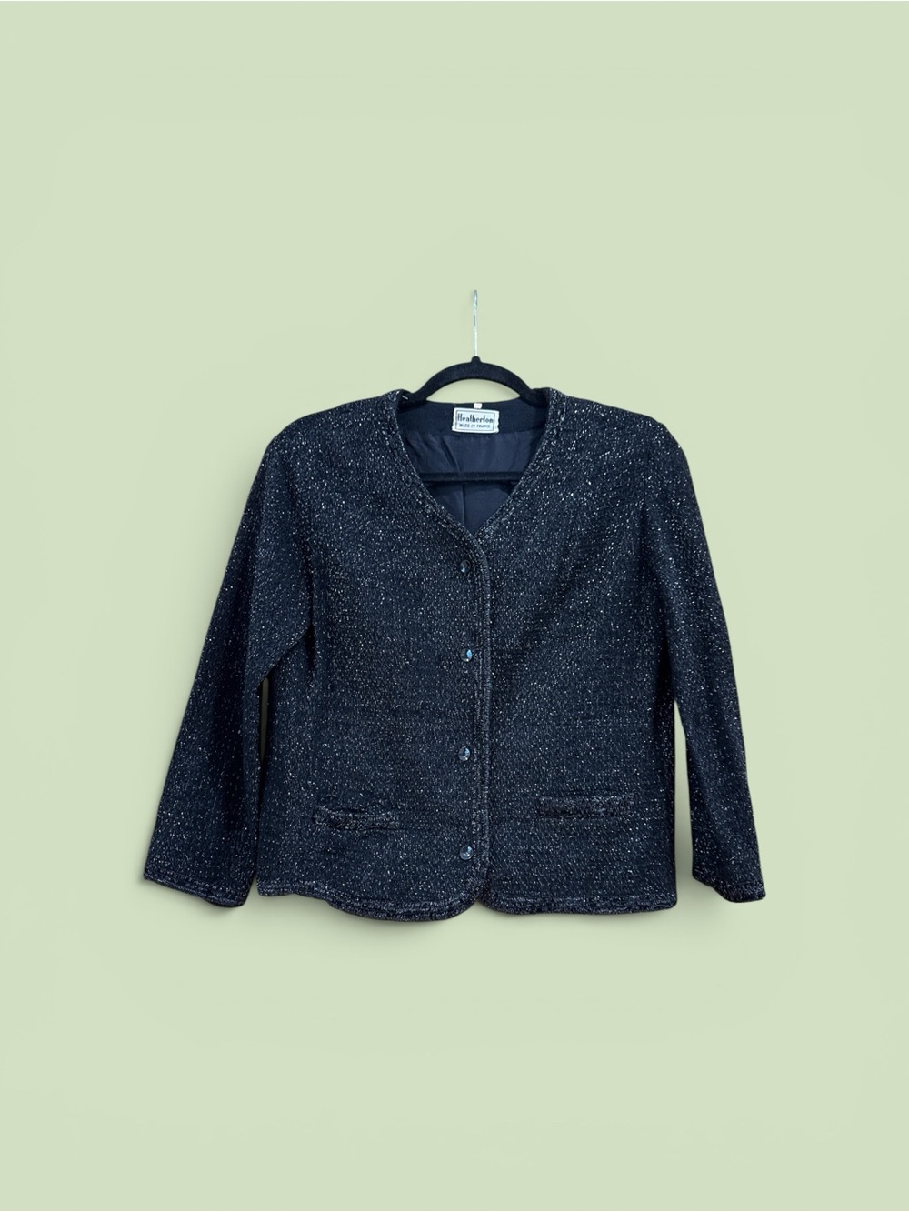 Classic Black Tweed Jacket - Women's Smart Button Front